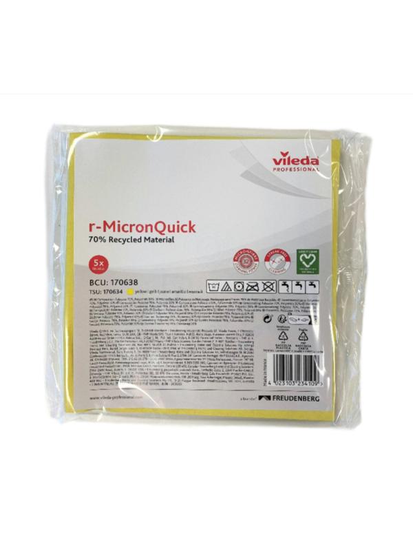 Салфетки хозяйственные VP р-МикронКвик 40х38 см желтые 5шт/уп 170638