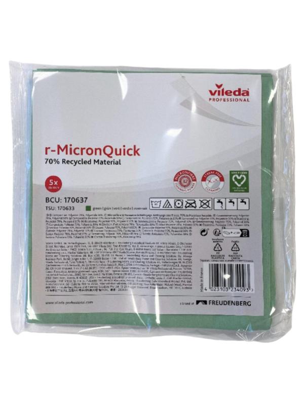 Салфетки хозяйственные VP р-МикронКвик 40х38 см зеленые 5шт/уп 170637