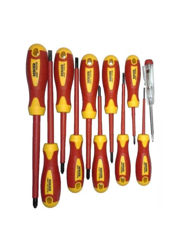 Набор отверток диэлектрических до 1000V 11 предметов BERGER BG1066