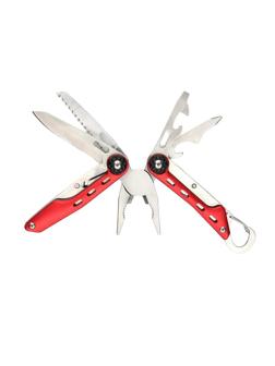 Мультитул Stinger, сталь (красный), 10 инструментов, нейлоновый чехол