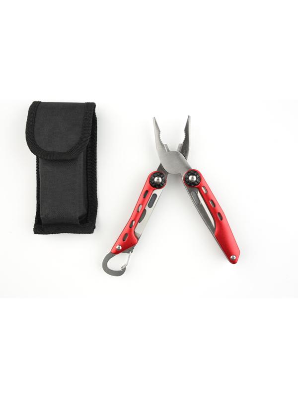Мультитул Stinger, сталь (красный), 10 инструментов, нейлоновый чехол