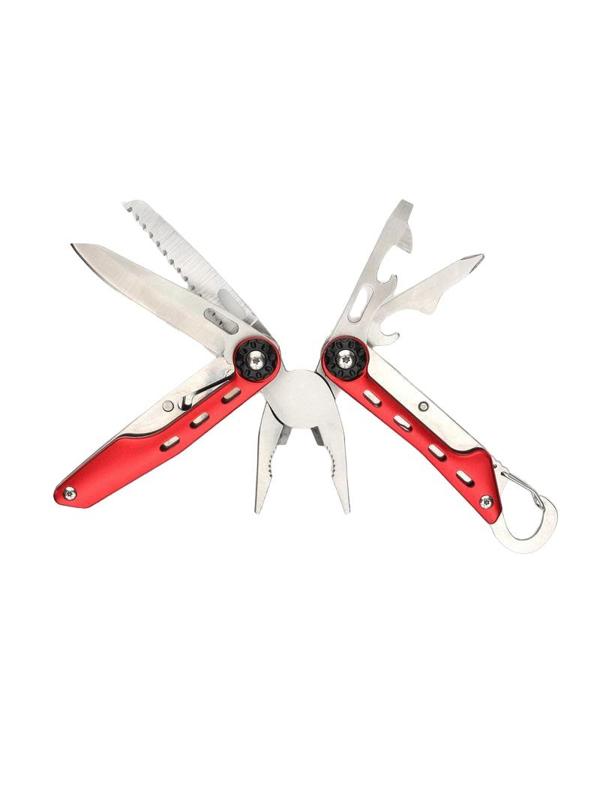 Мультитул Stinger, сталь (красный), 10 инструментов, нейлоновый чехол