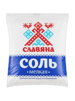 Соль Славянка мелкий помол, 1кг 30шт/уп