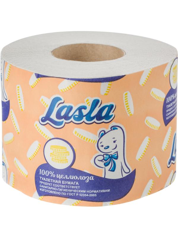 Бумага туалетная Lasla 1сл бел тисн перф 100%цел 54м 40рул/уп
