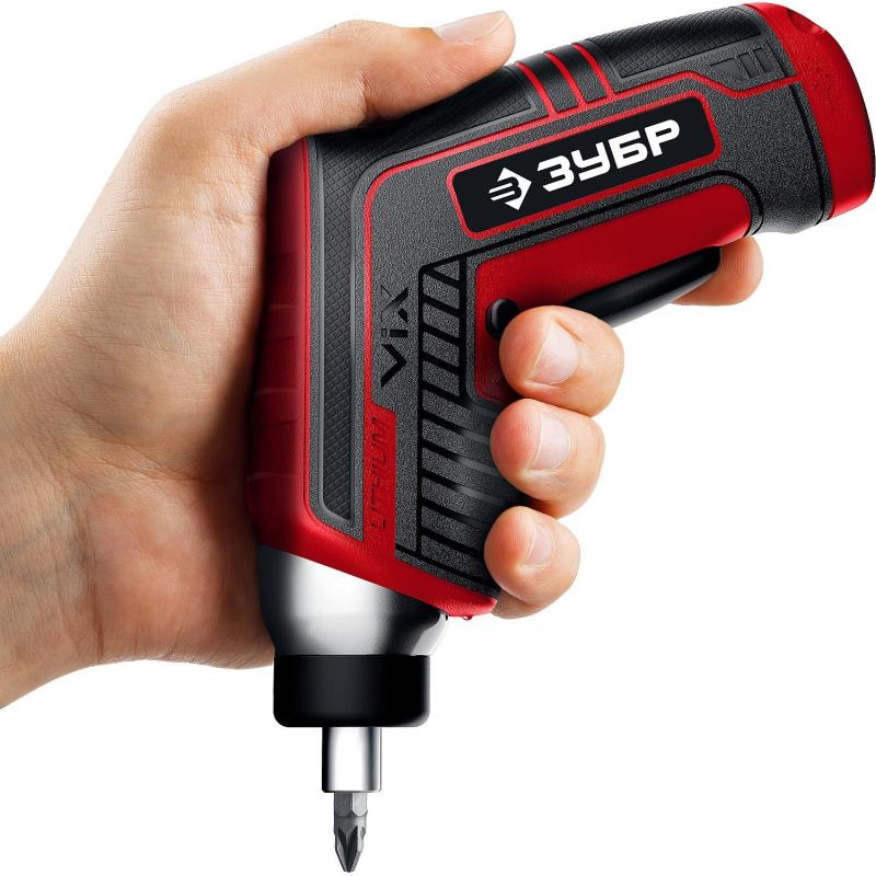 Отвертка аккумуляторная ЗУБР ViX 3.6 В с 10 битами (ЗО-Е-3.6 Ли)