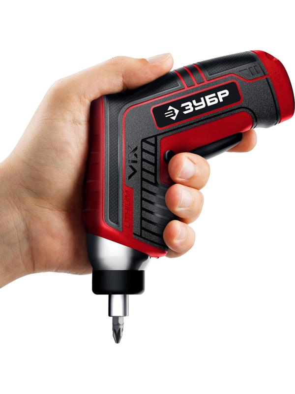 Отвертка аккумуляторная ЗУБР ViX 3.6 В с 10 битами (ЗО-Е-3.6 Ли)