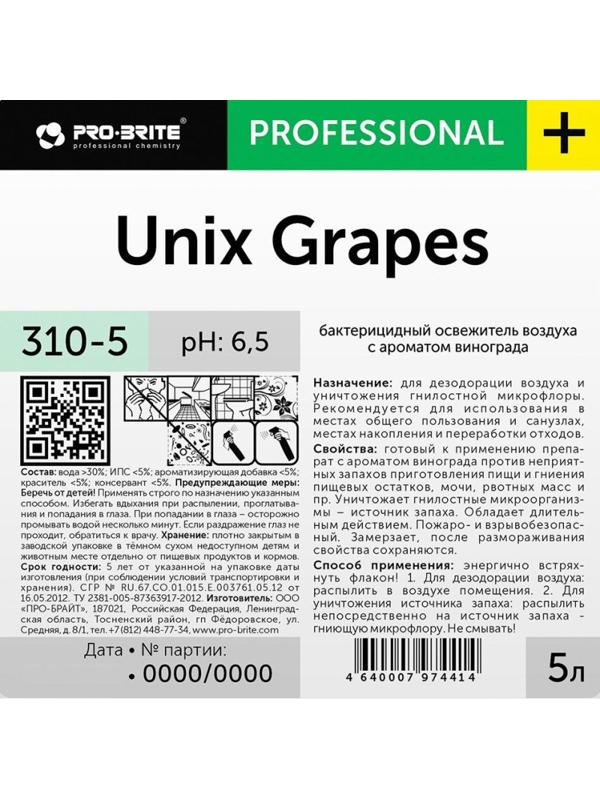 Профхим освежитель воздуха антибакт. Pro-Brite/Unix Grapes, 5л
