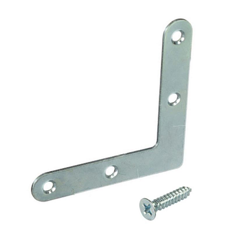 Уголок оконный плоский 80х80x18 с шурупом (2 шт) цинк Tech-Krep 110084