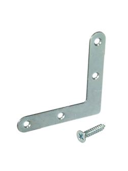 Уголок оконный плоский 80х80x18 с шурупом (2 шт) цинк Tech-Krep 110084