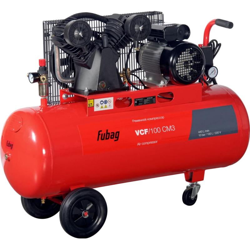 Компрессор поршневой ременной FUBAG VCF/100 СM3 100л, 440л/мин (641272)