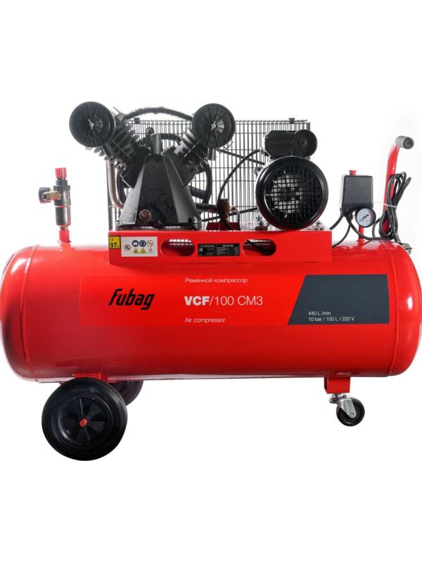 Компрессор поршневой ременной FUBAG VCF/100 СM3 100л, 440л/мин (641272)