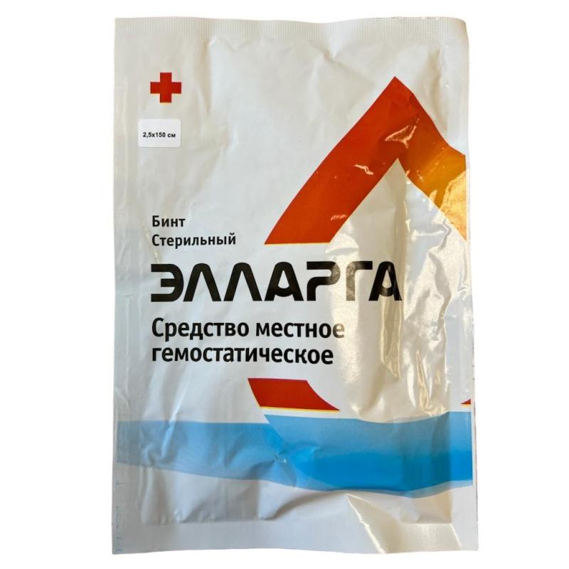 Пластина гемостатический бинт ЭЛАРГА стерильно 1,5 м- 2,5 см
