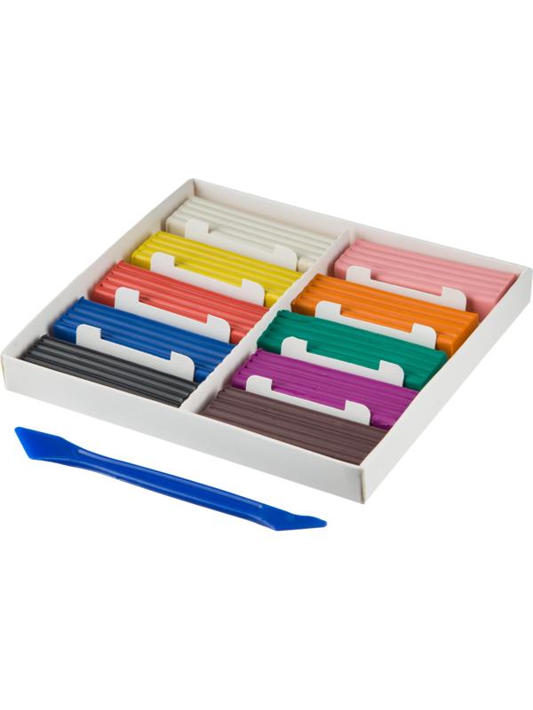 Пластилин классический Аттракционы набор 10 цв, 200 г, со стеком,ПЛ-К10-200