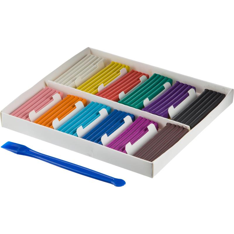 Пластилин классический Аттракционы набор 12 цв, 240 г, со стеком,ПЛ-К12-240