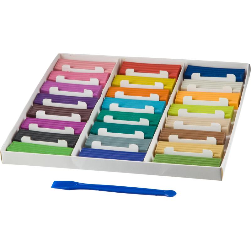 Пластилин классический Аттракционы набор 24 цв, 480 г, со стеком,ПЛ-К24-480