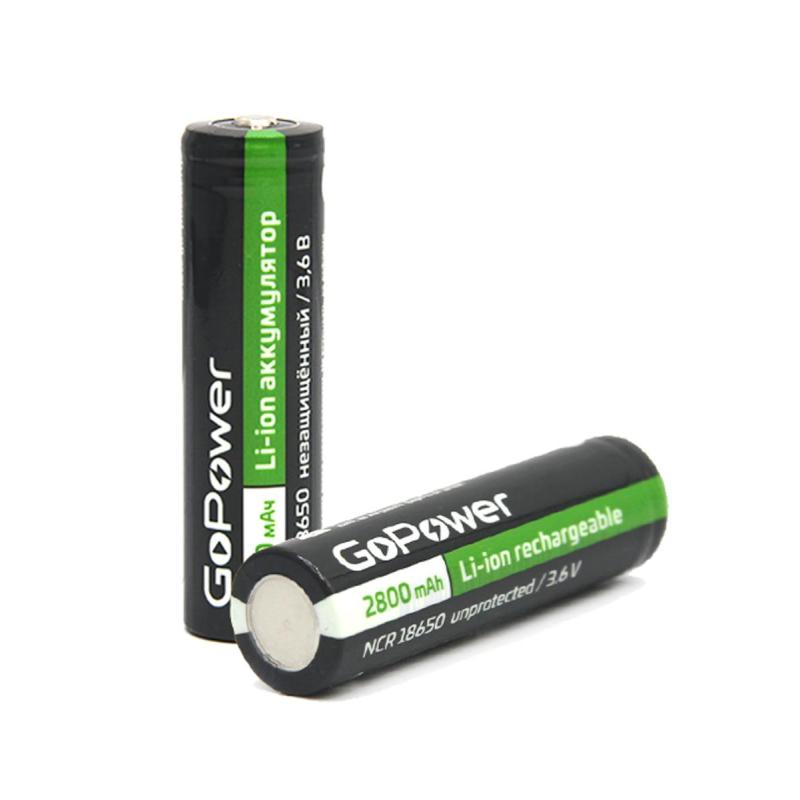 Аккумулятор Li-ion GoPower 18650 PC1 3.6V 2800mAh без защ выс/кон