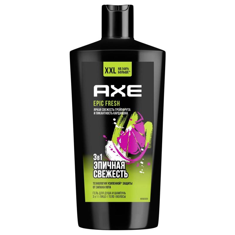 Гель для душа AXE EPIC FRESH 3в1 шампунь, ср-во д/умыв. мужской 610 мл