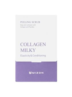Скраб пилинг для лица   MIZON молочный с коллагеном 40шт/уп х 5г