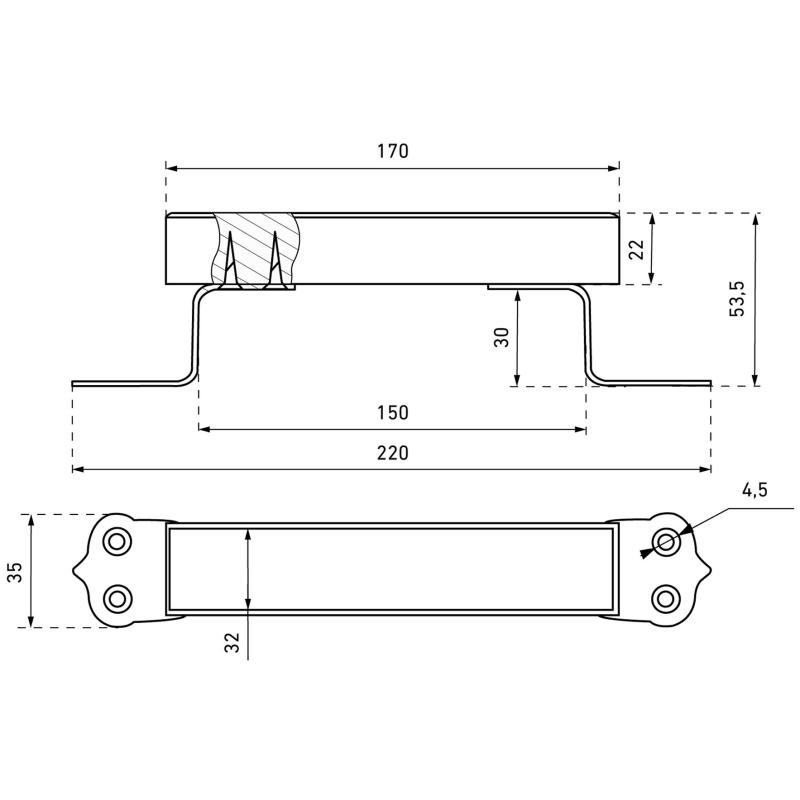 Ручка _УЗК_скоба дв. Киров Секрет РСД-120 св.дерево