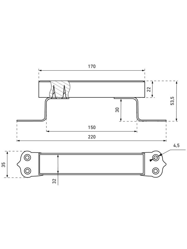 Ручка _УЗК_скоба дв. Киров Секрет РСД-120 св.дерево