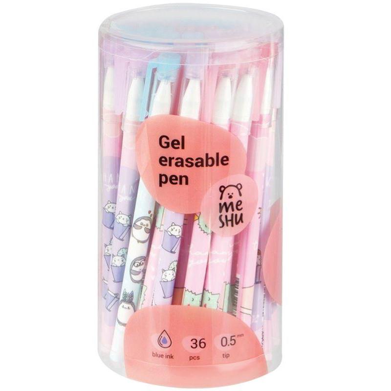 Ручка гелевая неавтоматическая стираемая MESHU Meow Friends син 0,5мм ассор