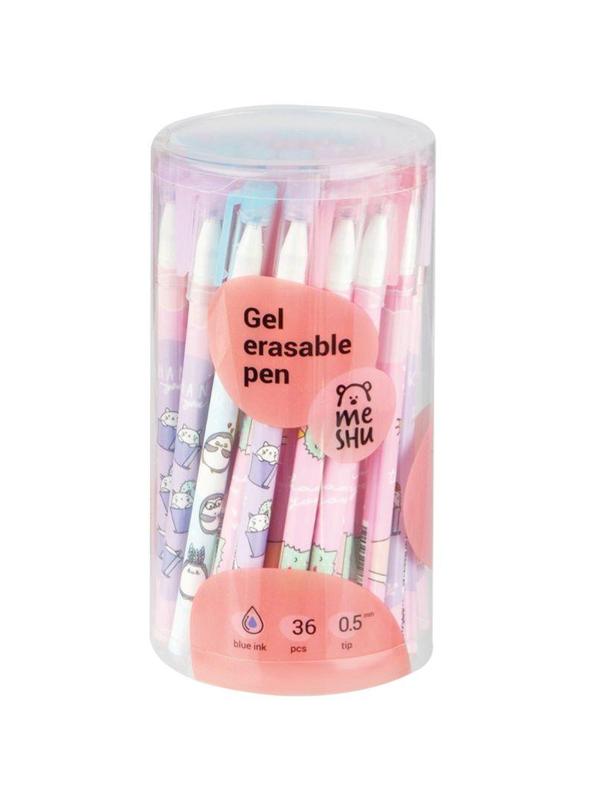 Ручка гелевая неавтоматическая стираемая MESHU Meow Friends син 0,5мм ассор