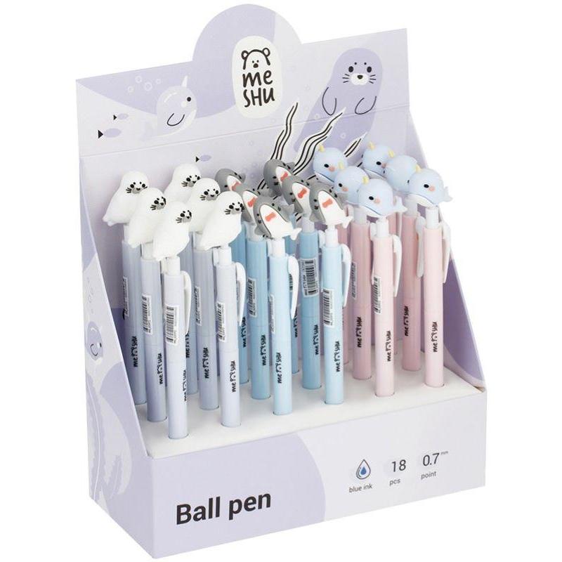 Ручка шариковая автоматическая MESHU Sea Cuties син 0,7мм в ассорт MS_02972