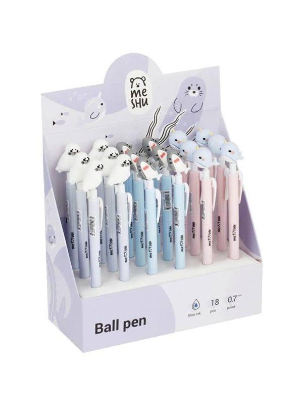 Ручка шариковая автоматическая MESHU Sea Cuties син 0,7мм в ассорт MS_02972