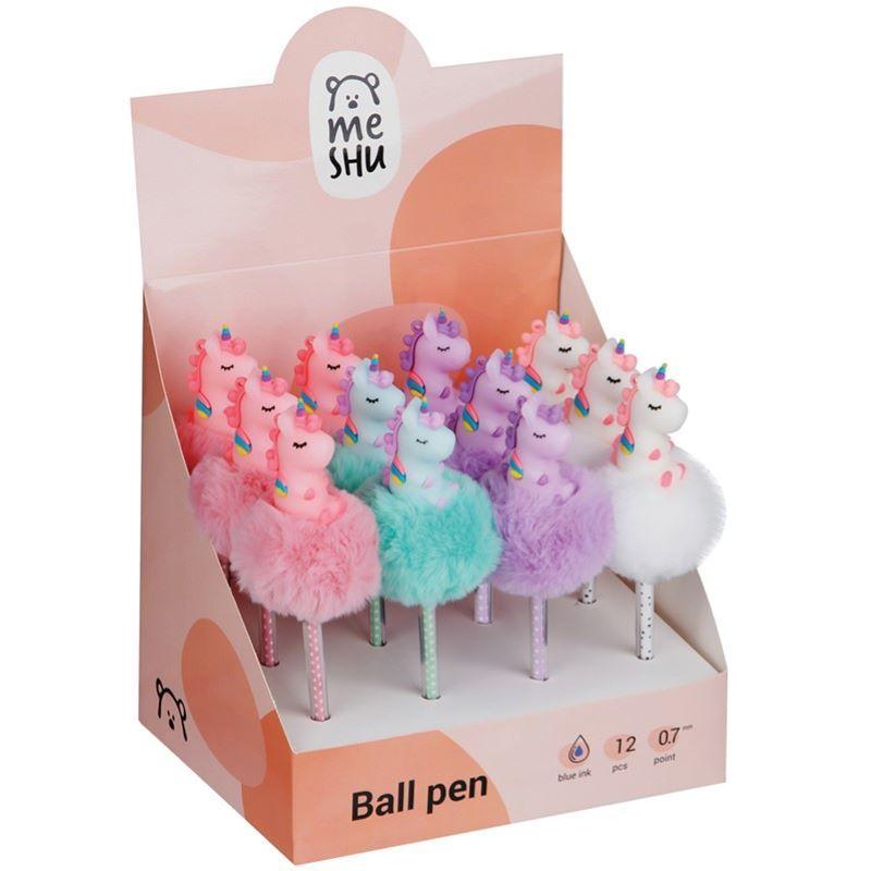 Ручка шариковая неавтоматическая MESHU Candy Unicorn син 0,7мм асс MS_65770