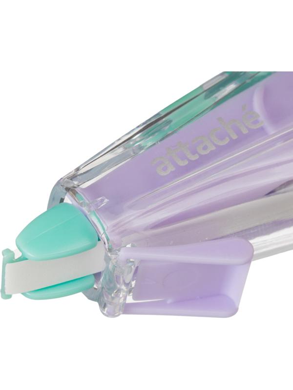 Корректирующая лента Attache Акварель,5мм x6м,рез.вставка,фиол-зел,блистер