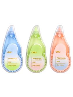 Корректирующая лента Macaron 5 мм x 12 м, ассорти, 3 шт/уп в блистере