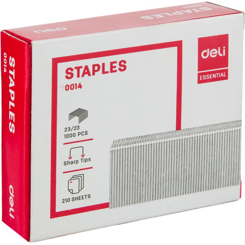 Скобы для степлера №23/23 Deli Е0014 оцинкованные 1000 шт./уп