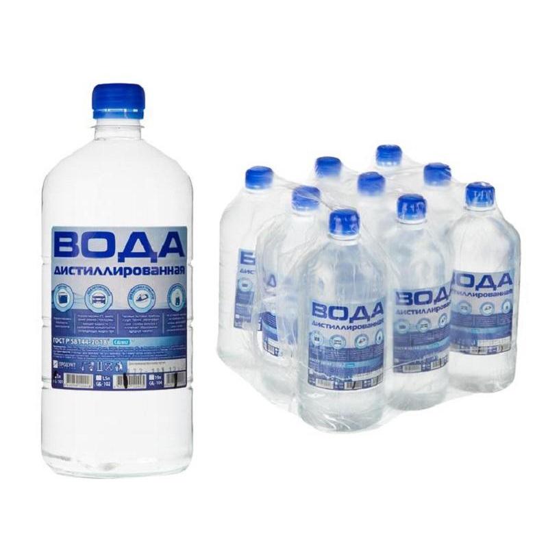 Вода дистиллированная Glanz GL-101 1 л. 9 шт/уп