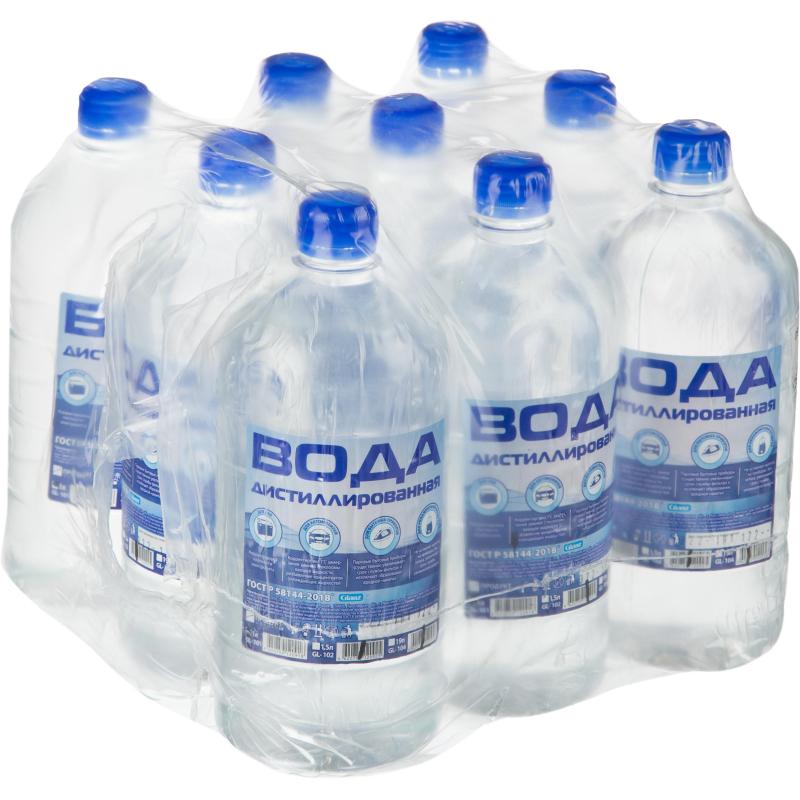 Вода дистиллированная Glanz GL-101 1 л. 9 шт/уп