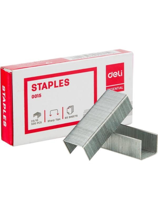 Скобы для степлера №23/10 Deli Е0015 оцинкованные 500 шт/уп