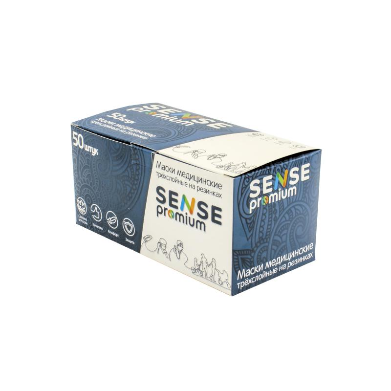 Маска медицинская 3-х сл., Sense, детская, МИШКИ, картон 50шт/уп