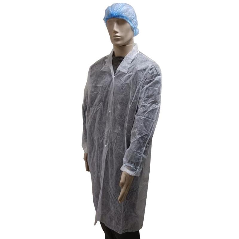 Халат н/с процед, рук.рез, на кнопках, XL, дл.110см, пл 25, белый, 10шт/уп