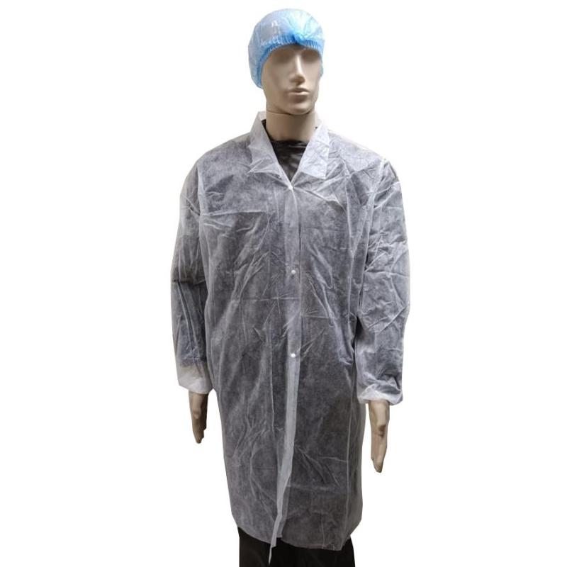 Халат н/с процед, рук.рез, на кнопках, XL, дл.110см, пл 25, белый, 10шт/уп