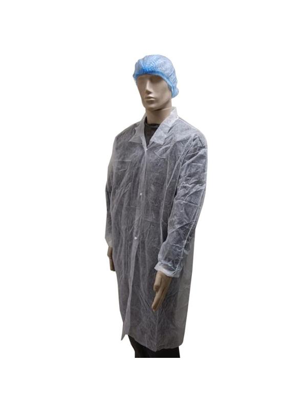 Халат н/с процед, рук.рез, на кнопках, XL, дл.110см, пл 25, белый, 10шт/уп