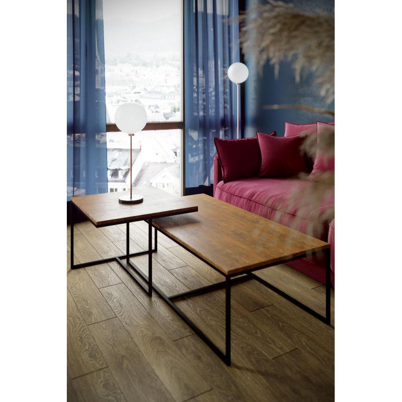 Стол журнальный  KF_Фьюжн квадро, дуб  американский/серый бетон