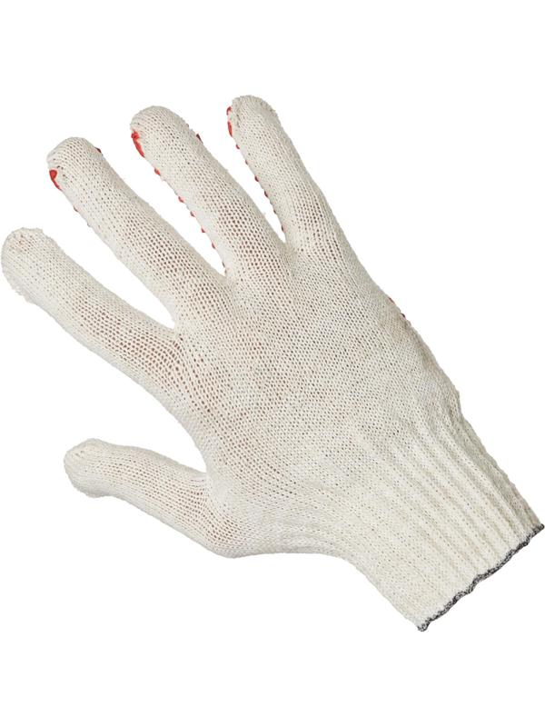 Перчатки защитные трикотажные с ПВХ Точка 4 нити 38-40гр 10кл 300пар/уп