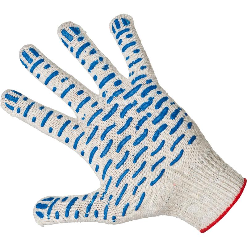 Перчатки защитные трикотажные с ПВХ Протектор 4 нити 43-44гр 10кл 300пар/уп