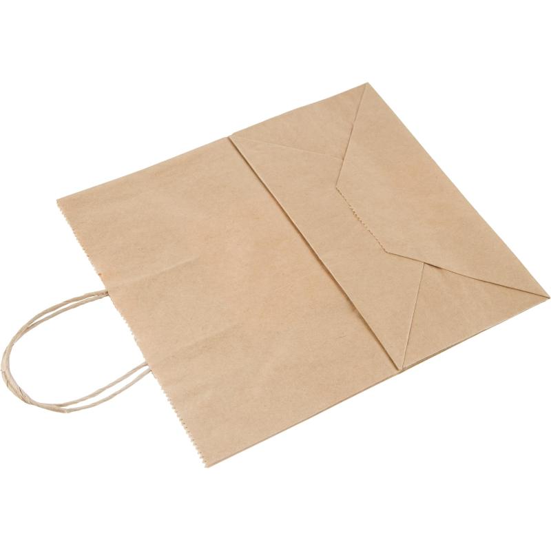 Пакет бумажный 220х120х250 мм с кручеными ручками, крафт 70 гр, 250 шт/уп