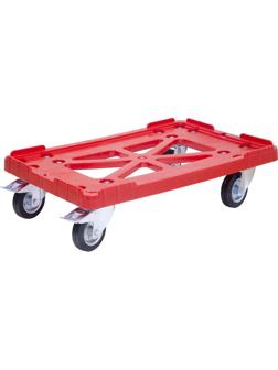 Тележка п/э 600х400 резин колеса, два с тормозом, красный