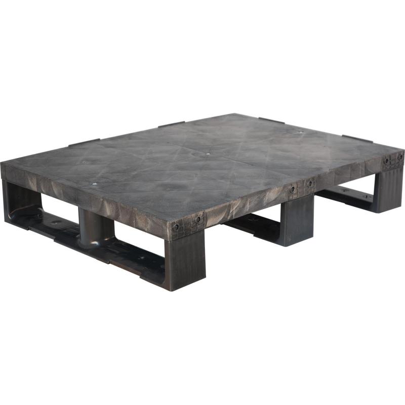 Паллет п/э 800x600х150 сплошной, на 3-х полозьях TR 680 черный