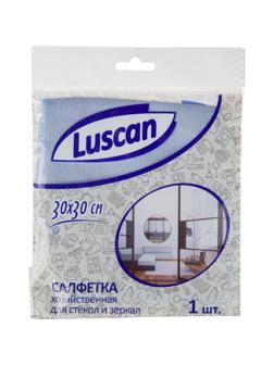 Салфетка хозяйственная Luscan из микрофиб д/стекол и зеркал 230г/м2 30х30см
