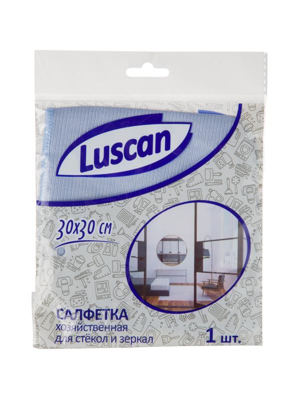 Салфетка хозяйственная Luscan из микрофиб д/стекол и зеркал 230г/м2 30х30см