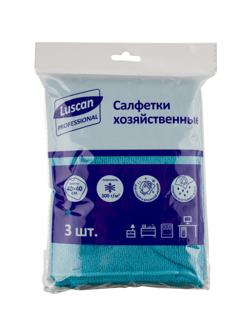 Салфетки хозяйственные Luscan Professional 300г/м2 40х40см 3шт/уп синие