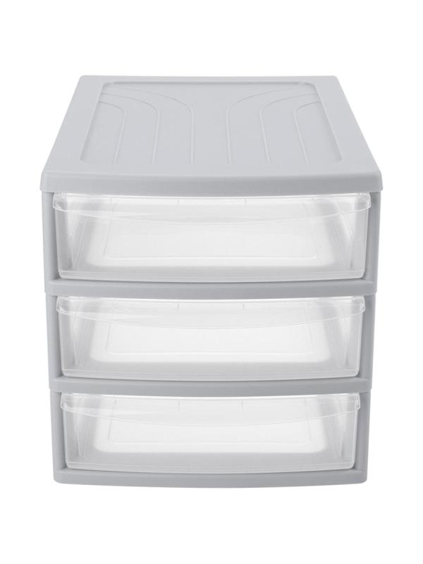 Бокс с выдвижными лотками А4 260х368х265мм 3выдв.отд, светло-сер. 433223930