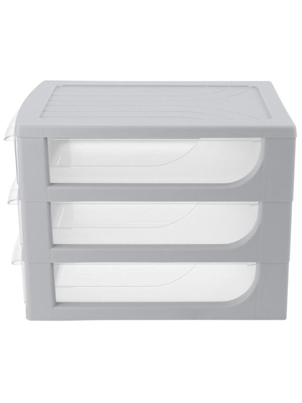 Бокс с выдвижными лотками А4 260х368х265мм 3выдв.отд, светло-сер. 433223930